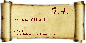 Tolnay Albert névjegykártya